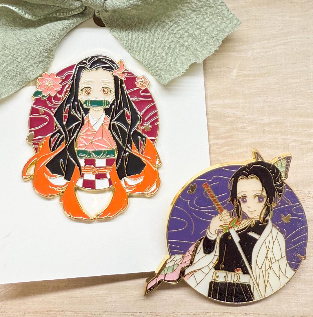 Kawaii Anime Enamel Pin, Cartoon Character Brooch - Etsy