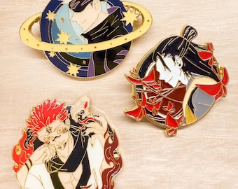 Kawaii Anime Enamel Pin, Cartoon Character Brooch