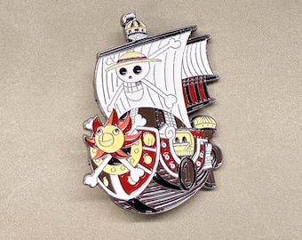 Kawaii Anime Enamel Pin, Cartoon Ship Brooch