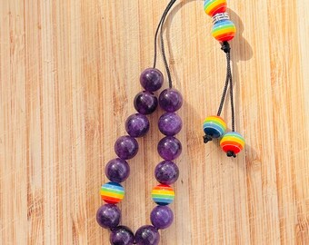 Greek Komboloi Amethyst Pride Worry Beads.