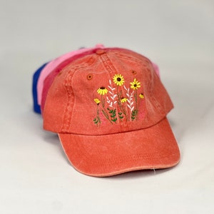 Carhartt brown beanie with bright flowers Carhartt Beanie Womens Sunflowers - Etsy main image 4