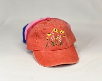 Orange Embroidered Hat, Women display picture 3