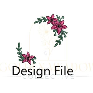 Lily Beanie Embroidery Pattern, Winter Hat Design File, Embroidery Floral Beanie Design, Flowery Embroidery File, Embroidered Winter Hat