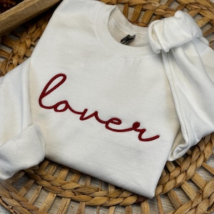 Embroidered Love Sweatshirt, Custom Valentines Day Gift, Valentines Day Crewneck, Trendy Sweatshirt, Valentine, Personalized Sweatshirt
