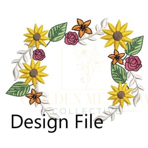 Sunflower Beanie Embroidery Pattern, Winter Hat Design File, Embroidery Floral Beanie Design, Flowery Embroidery, Embroidered Winter Hat