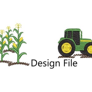 Tractor & Corn Stalk Beanie Embroidery Pattern, Winter Hat Design File, Embroidery Beanie Design, Floral Embroidery File, Embroidered Beanie