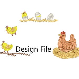 Chicken Beanie Embroidery Pattern, Winter Hat Design File, Embroidery Beanie Design, Floral Embroidery File, Embroidered Beanie, Hen & Eggs