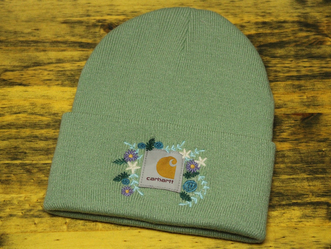 Carhartt Beanie Embroidery Pattern, Women's Winter Hat Design File