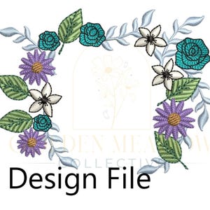Rose Beanie Embroidery Pattern, Winter Hat Design File, Embroidery Floral Beanie Design, Flowery Embroidery, Embroidered Winter Hat