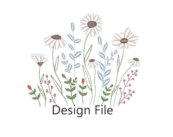 Pocket Tshirt Embroidery Pattern,  Floral Design File, Embroidery Floral Pocket Shirt Design, Flowery Embroidery File, Flower Design, Spring