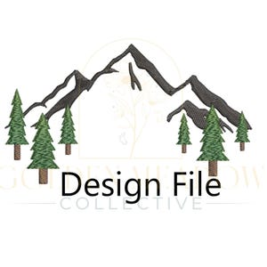 Mountain Beanie Embroidery Pattern, Winter Hat Design File, Embroidery Floral Beanie Design, Flowery Embroidery File, Embroidered Winter Hat