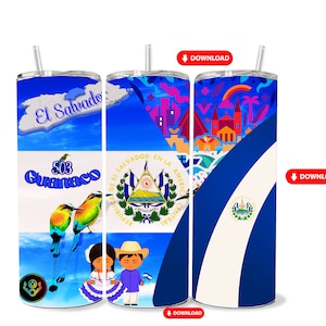 El Salvador. Descarga Digital.El Salvador png. El Salvador Cups, El Salvador Tumbler. 20oz