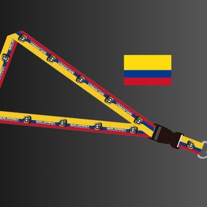 Colombia Lanyards. Key lanyard. Personalized Colombia Neck Pendant. Colombia Gifts, Colombia Souvenirs.