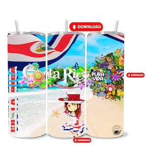 Costa Rica. Digital Download. 20oz. Ticos png, Ticos Cups, Costa Rica Cups, Costa Rica Coffee.
