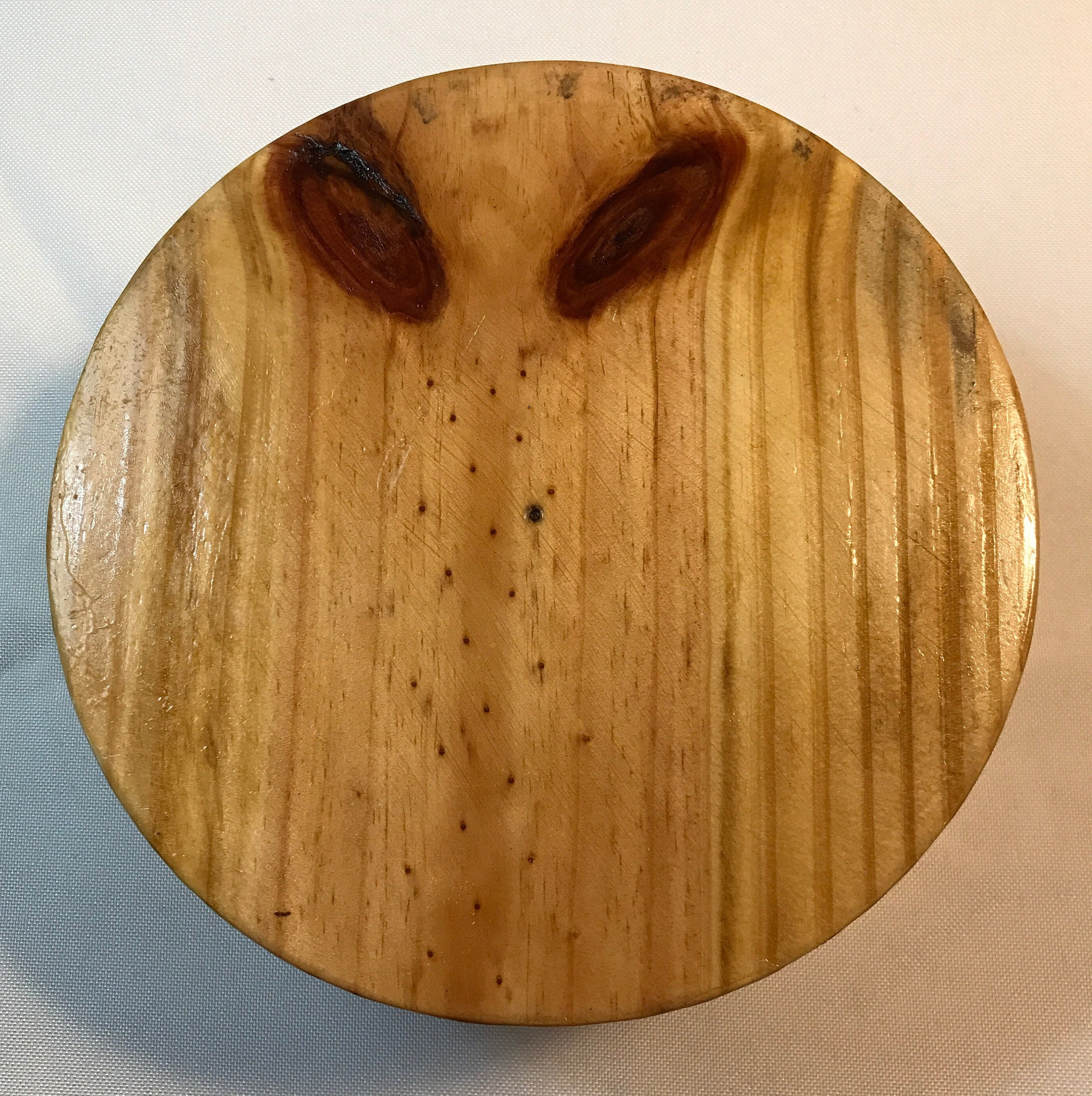 Natural Turned Wood Southern Yellow Pine Bowl With Glossy Shellac
