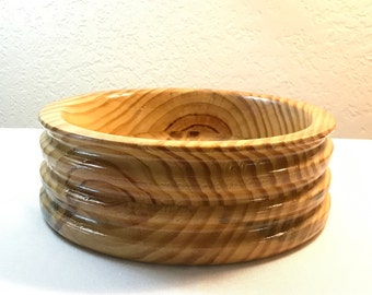 Southern Yellow Pine Turned Wood Bowl with  Natural "Blue Stain" Accents