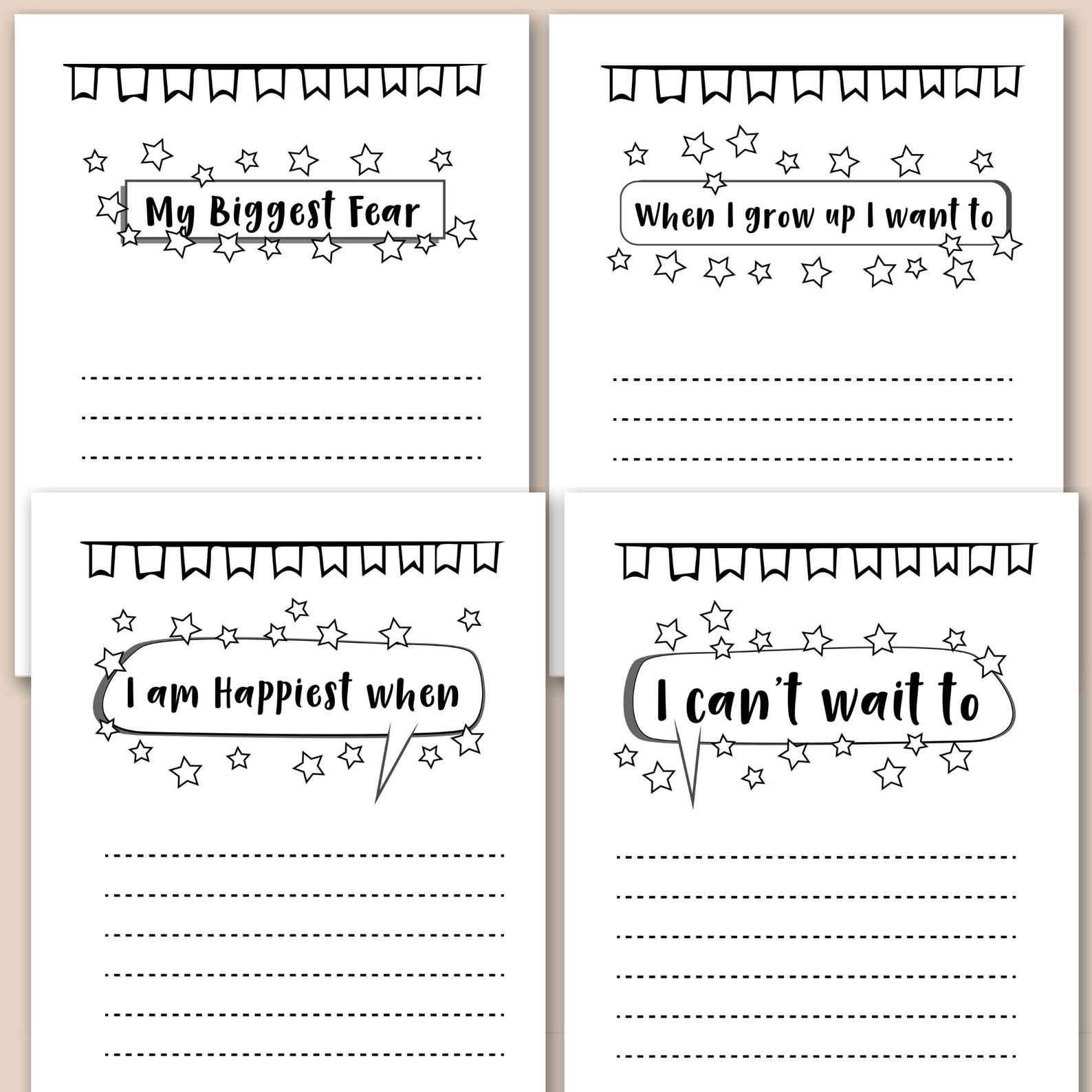 Gratitude Journal Printable for Kids, Daily Gratitude Template ...