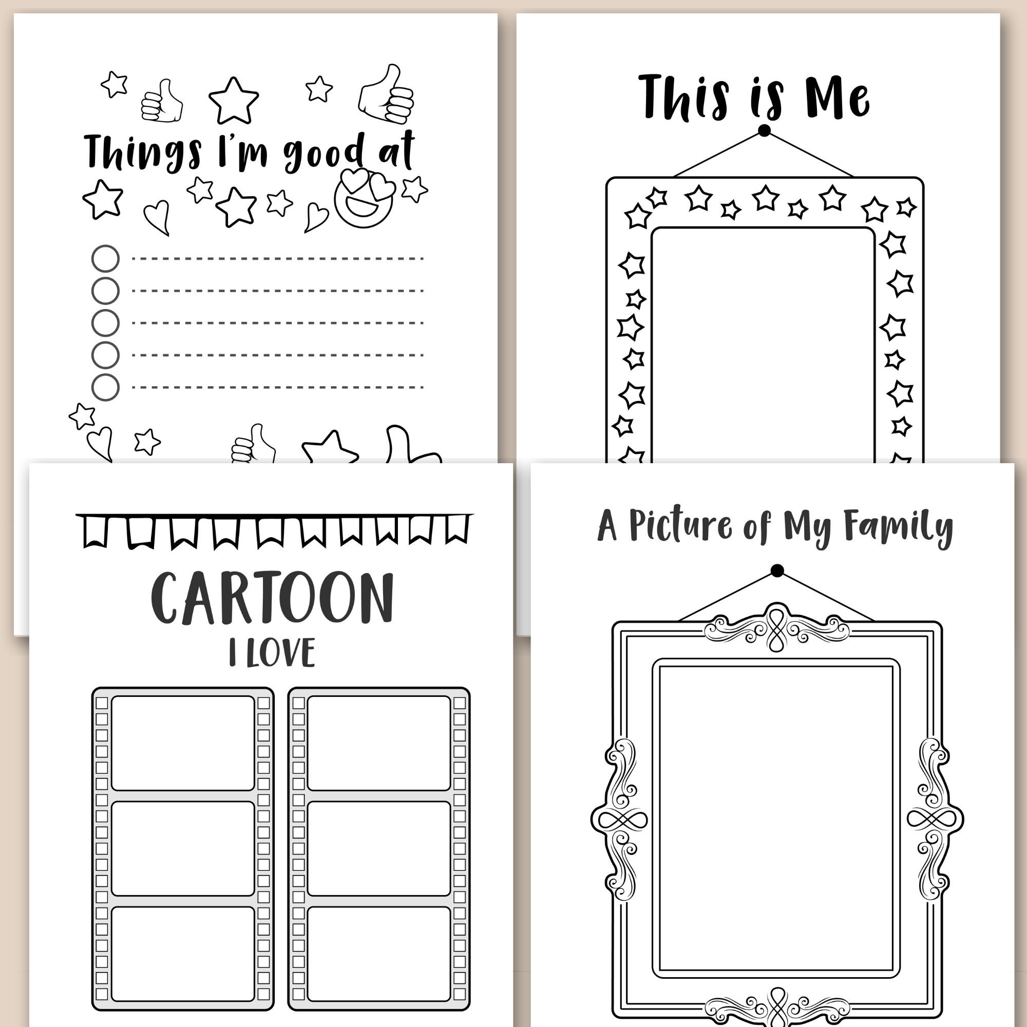 Gratitude Journal Printable for Kids, Daily Gratitude Template ...