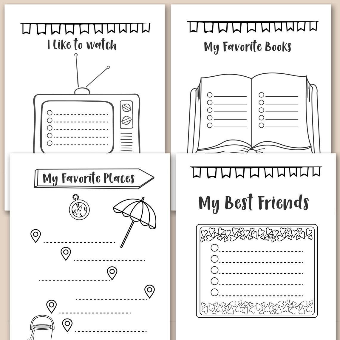Gratitude Journal Printable for Kids, Daily Gratitude Template ...