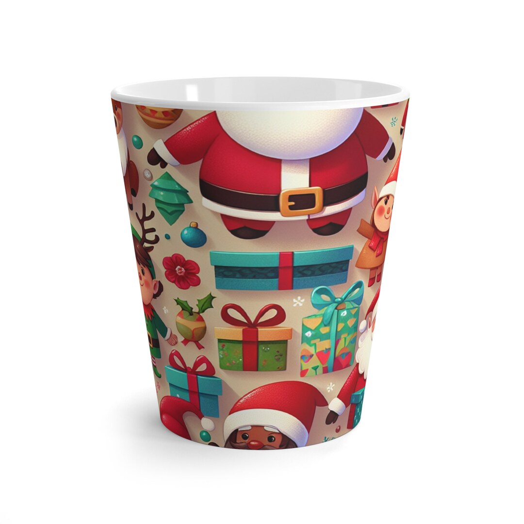 VTG 1988 Christmas Coffee Cup Mug Mr Mrs Claus Santa Kiss Houston Foods 10 Oz - View #11