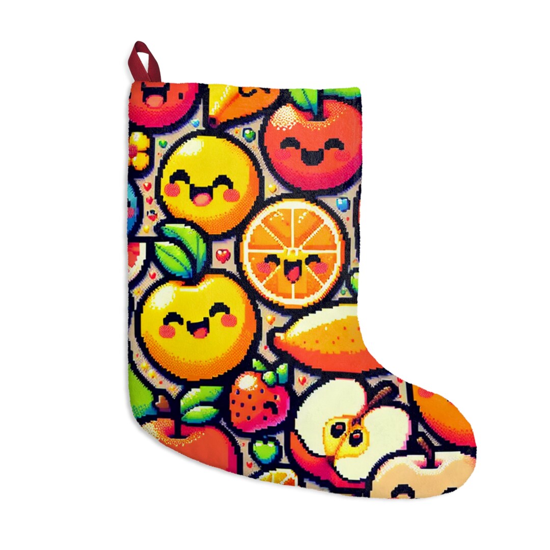 Fruity Designer Stocking Christmas Decorated Stocking Etsy