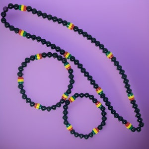 Rasta Jamaican Jewelry set - 3 pcs - Necklace, Bracelet, Anklet