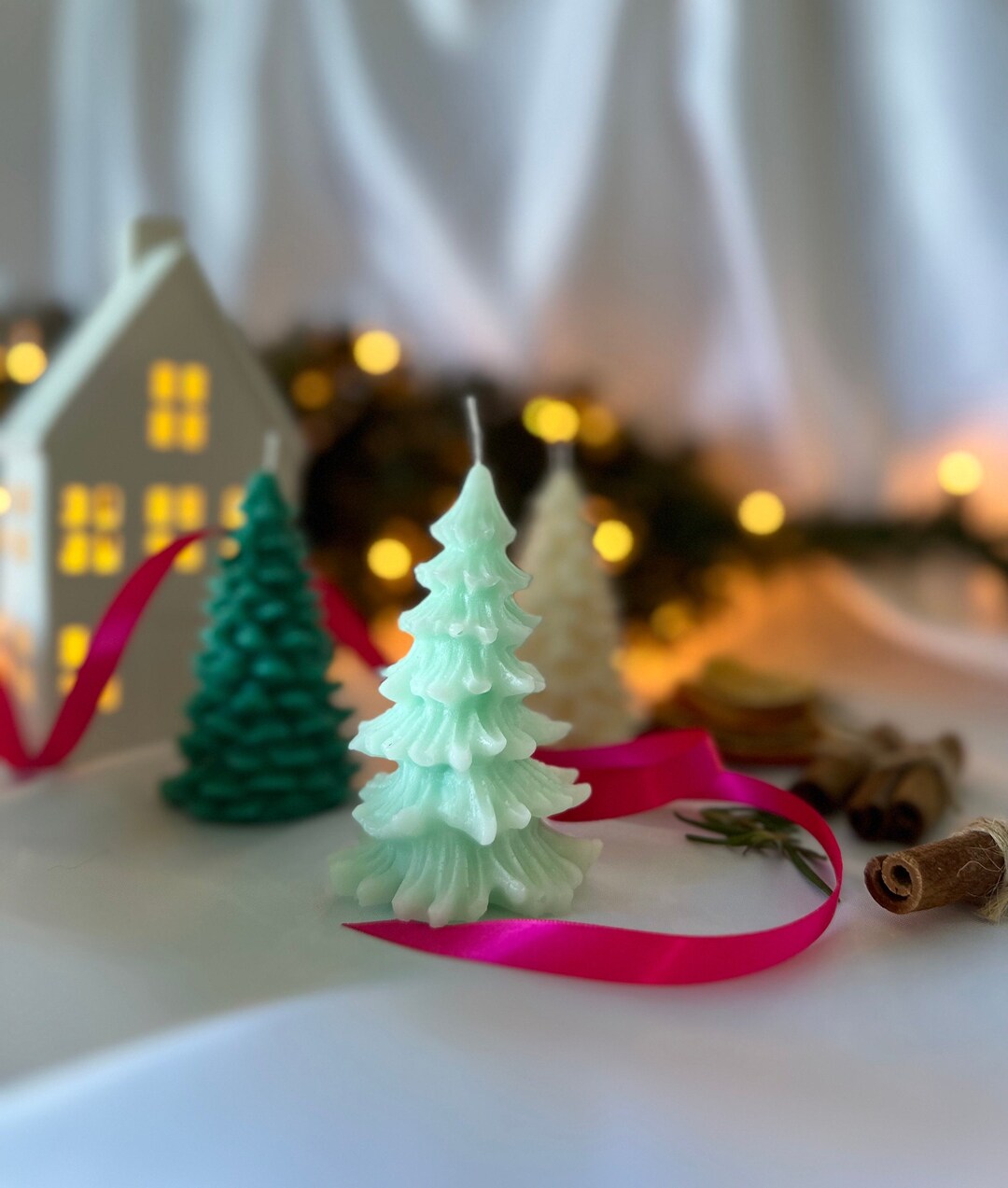 Christmas Tree Candle Xmas Tree Shaped Candle Christmas Etsy