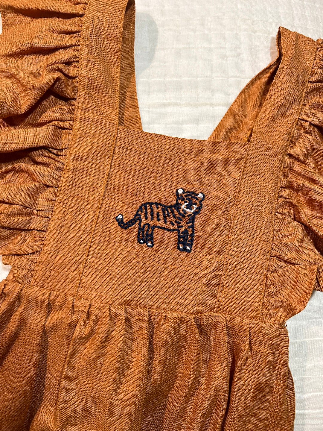 Tiger Printed Blended Stuff Summer Dress For Baby Girl main image 1