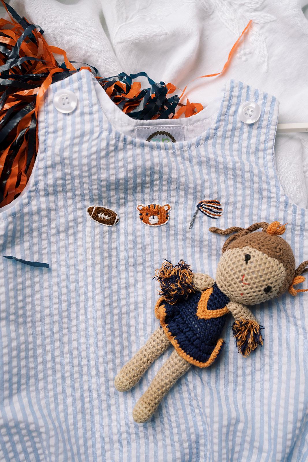 Auburn Tigers Personalized Cotton Baby Bib - Officially Licensed, Soft 100% Cotton, Game Day Gift For Baby Showers