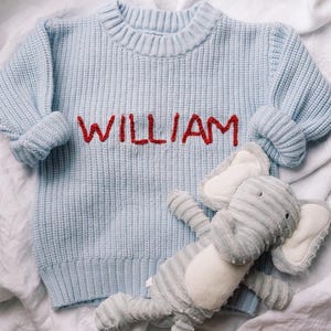 Kleinkind und Kinder benutzerdefinierte Pullover | Personalisierte Kinder Strickpullover | Name Pullover Baby | Baby Name Auf Strickpullover | Blume Baby Name