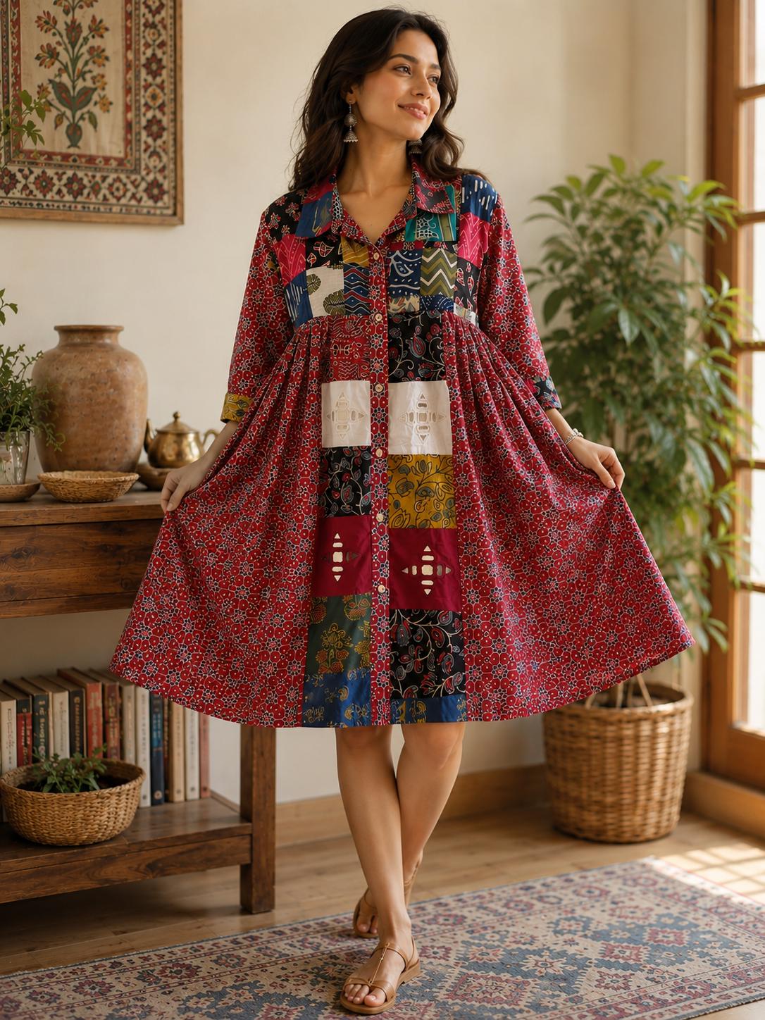 Knee Length Bohemian Dress