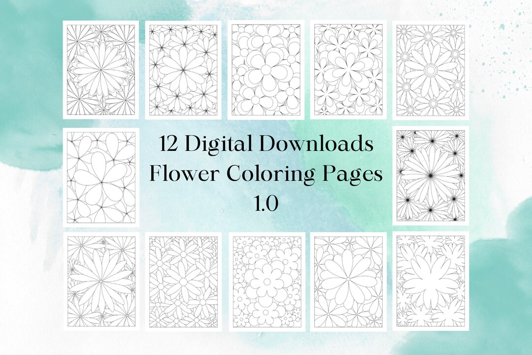 12 Printable Adult Coloring Pages; Flower Coloring Pages; Adult ...
