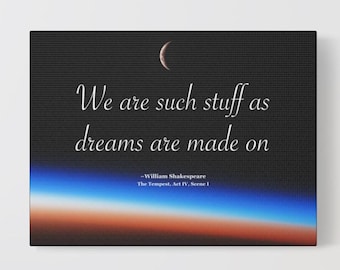 Póster con cita de Shakespeare / La tempestad / Arte mural literario cósmico