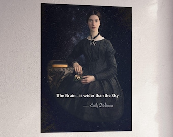 Lámina artística de Emily Dickinson / El cerebro es más amplio que el cielo