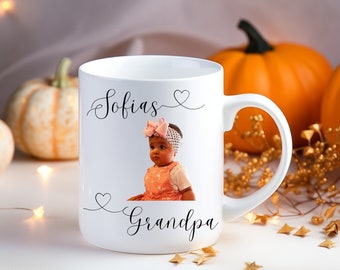Opa mok cadeau, gepersonaliseerde baby gezicht foto mok voor opa verjaardag, Baby Face koffiemok, aanpassen, opa cadeau Opa mok, Leuke mok