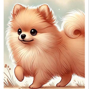 May include: A coloring book featuring a cute cartoon Pomeranian dog with big brown eyes. The book is titled "Rosie's Music Notation Coloring Book".