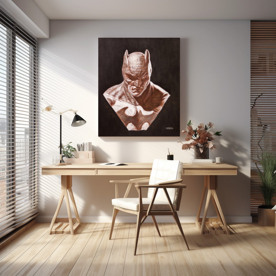 Batman Acrylic Painting by Kenusart, DC Universe Art, Batman Black and ...