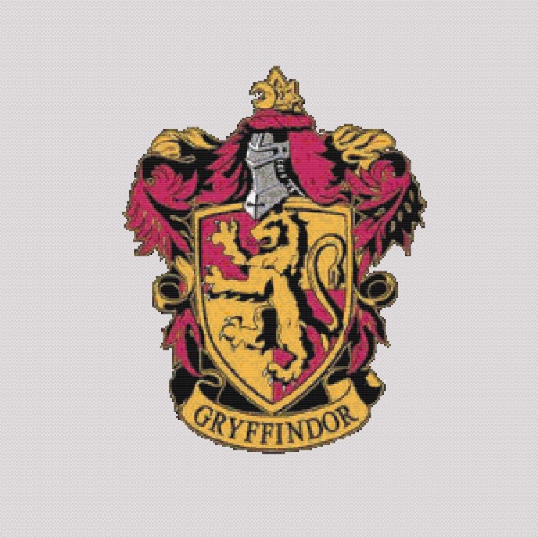 Gryffindor Crest Hogwarts Poster Cross-Stitch Pattern PDF