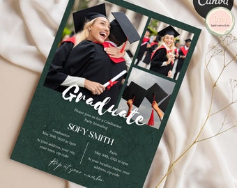 Graduation Announcement Card, Graduation Party Invitation Template, Editable Graduation Invite, Photo Graduation Invitation, Digital Invite