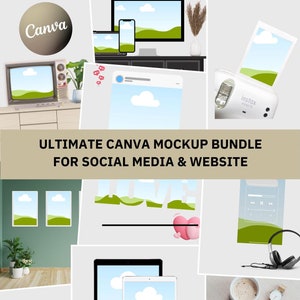 Ultimate Digital Canva Mockup Template Bundle For Social Media and Marketing