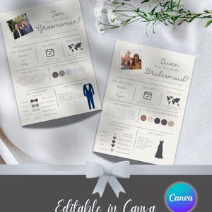 Modèle de toile de carte de demoiselle d'honneur modifiable | Serez-vous ma demoiselle d'honneur/mon garçon d'honneur | Carte de proposition imprimable | Téléchargement instantané pour une fête de mariage