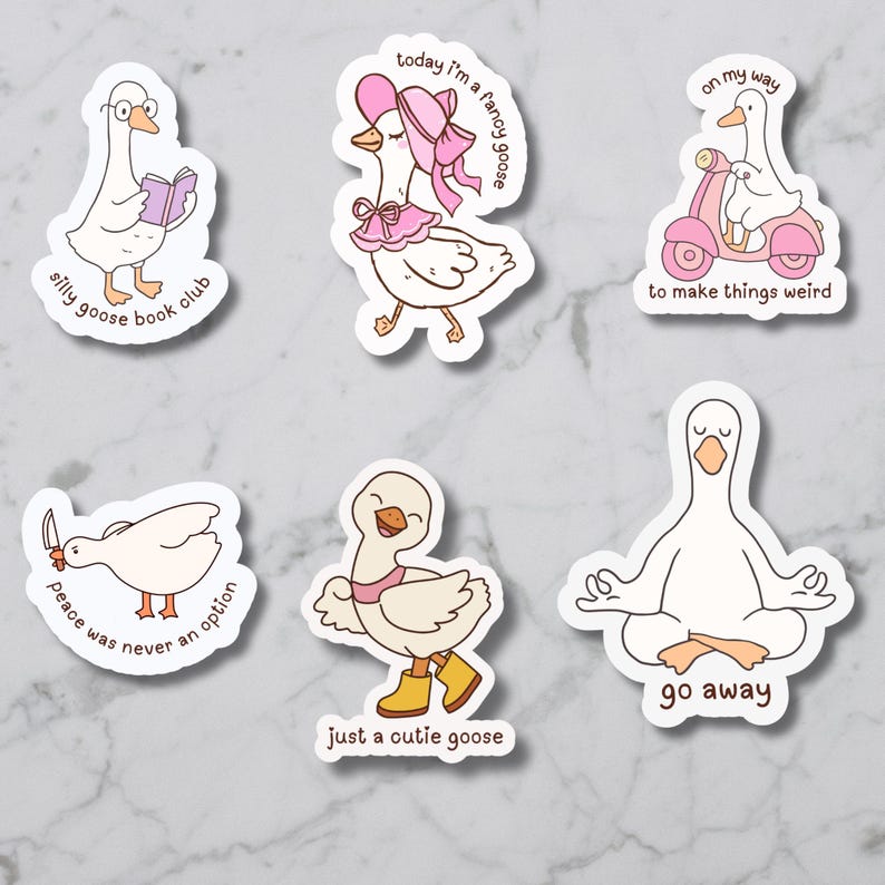 Sticker Printable Goose Silly Goose Sticker Pack | Printable PNG Files - Etsy