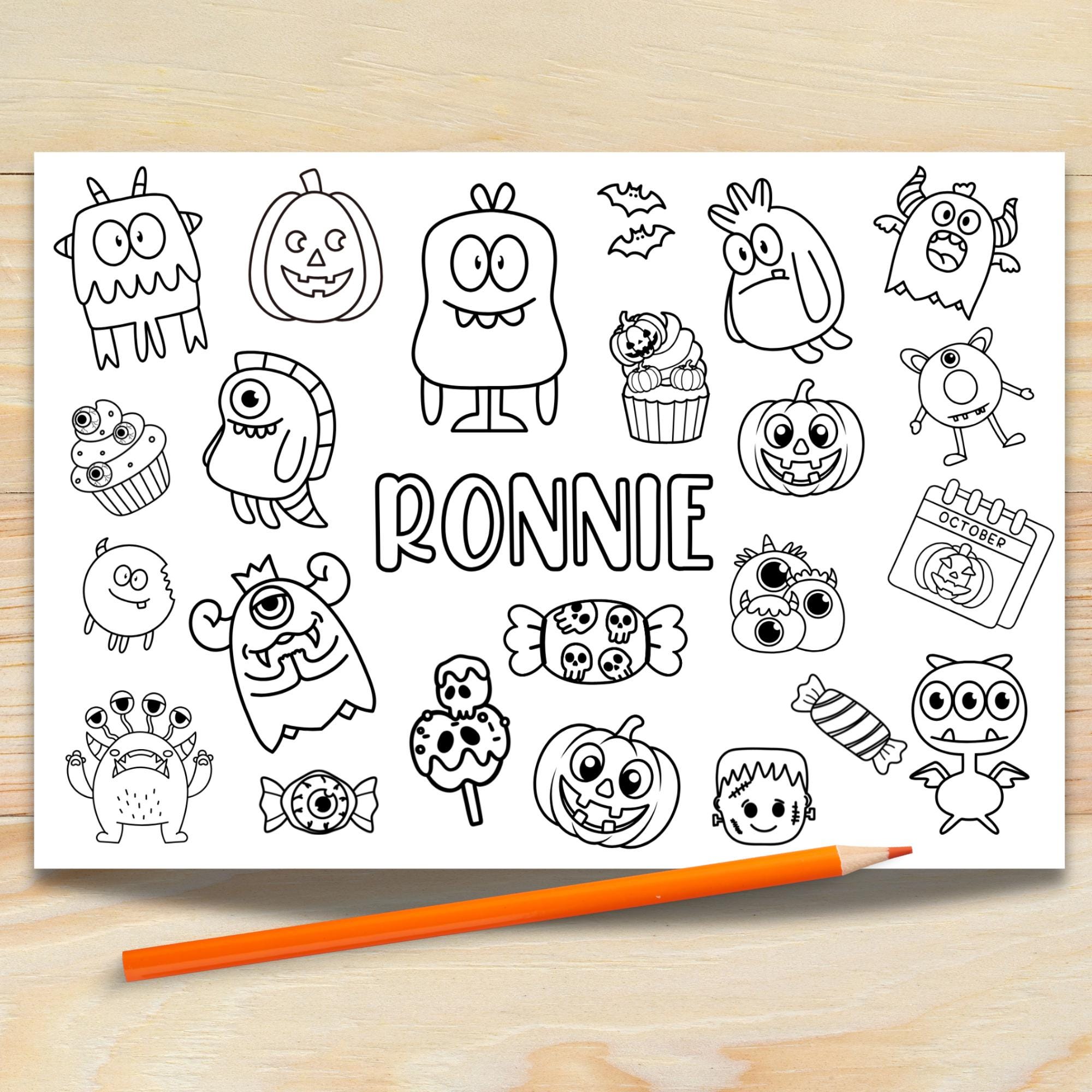 Editable Halloween Coloring Pages With Name | Personalized Kids ...