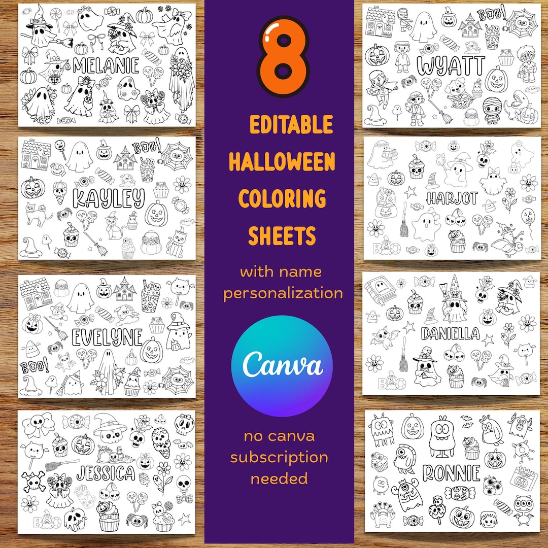 Editable Halloween Coloring Pages With Name | Personalized Kids ...