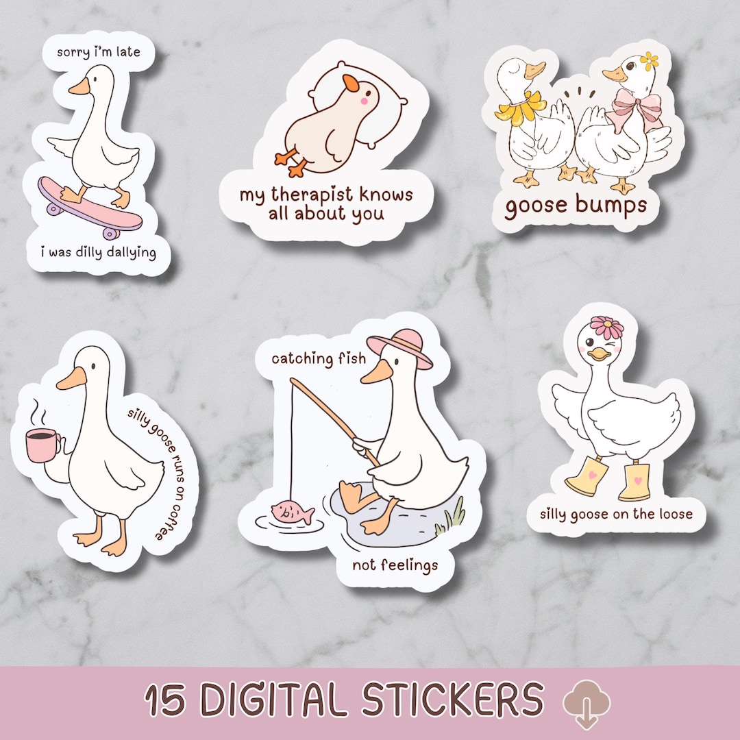 Silly Goose Sticker Pack | Printable PNG Files - Etsy