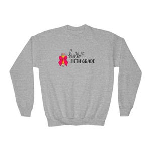 Cute Fifth Grade Youth Crewneck Sweatshirt, Back to School Gift, Class Outfit, Kids Casual Wear