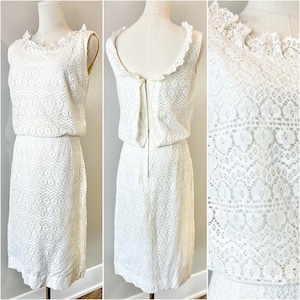 Vintage 1960s Lace Wiggle Dress Cocktail Elegant Classic 60s Event Retro Sears Size Small