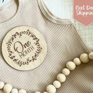 Panneau d'étape mensuel pour bébé, panneau photo du mois de bébé pour la chambre de bébé, disque d'étape importante du mois, cadeau de baby shower pour nouveau-né, cartes d'étape mensuelle pour bébé