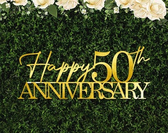 Happy 50th Anniversary backdrop Sign,Custom Wedding Anniversary wooden sign, Anniversary decor, Anniversary Backdrop Sign,custom wood letter