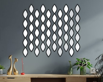 Wassertropfen Acryl Spiegel Holzwandkunst, 3D Wandspiegel Wanddekor, Spiegel Holzschild, Weihnachtsgeschenk, Neues Haus Geschenk, moderner Spiegel Wohnkultur